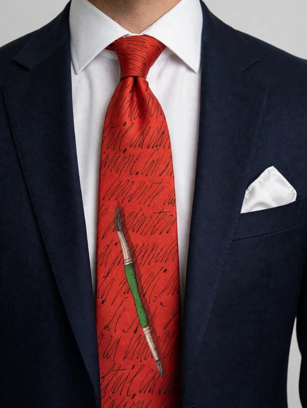 New Fornasetti Red Silk Tie